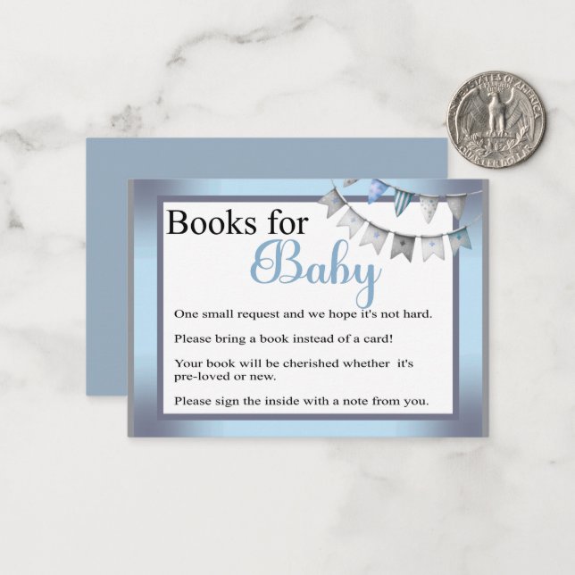 Carte De Correspondance Cutie Blue Elephant - Livres pour bébé (Devant/Arrière en situation)