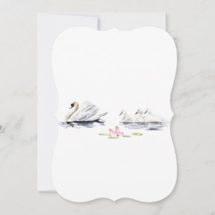 Carte De Correspondance Cygnes aquarelles