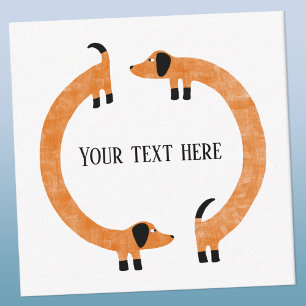 Carte De Correspondance Dachshund Dachshund Saucisse Chien Texte Personnal