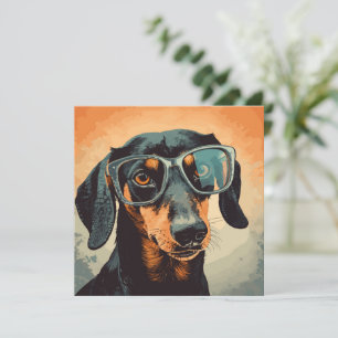 Carte De Correspondance Dachshund en lunettes
