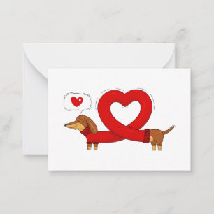 Carte De Correspondance Dachshund et coeur