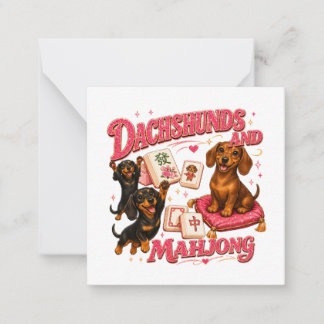 Carte De Correspondance Dachshunds et Mahjong
