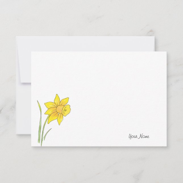 Carte De Correspondance Daffodique aquarelle (Devant)