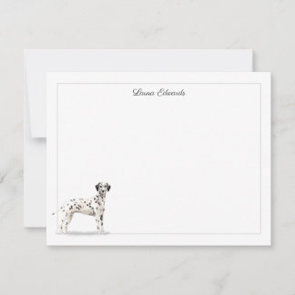 Carte De Correspondance Dalmatian Dog Gray Border Personalized