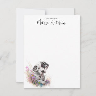 Carte De Correspondance Dalmation Chien mignon Chiot Aquarelle Personnalis