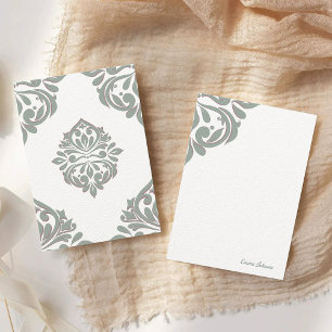 Carte De Correspondance Damask Ambience Pale Olive & Mountbatten Rose