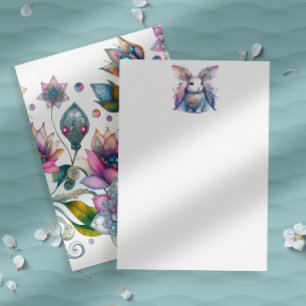 Carte de correspondance décorée du lapin de Pâques