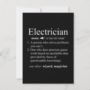 Carte De Correspondance Définition d'électricien drôle Ingénieur électrici