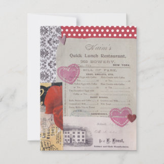 Carte De Correspondance Déjeuner Date Valentine's Day Card