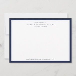 Carte De Correspondance Denim Blue Business Monogramme Du Bureau de