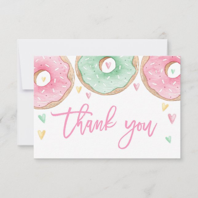 Carte De Correspondance Des beignets roses merci (Devant)