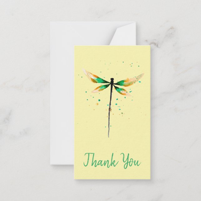 Carte De Correspondance Design d'aquarelle dragonaire mignon (Devant)