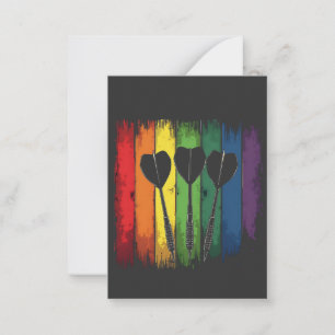 Carte De Correspondance Design de fléchettes vintage avec couleurs LGBTQ V