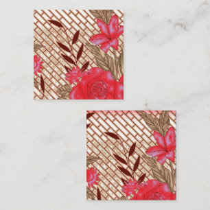 Carte De Correspondance Design de tissu complexe avec motifs floraux
