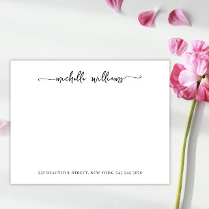 Carte De Correspondance Design Moderne Calligraphie Script Signature Noir