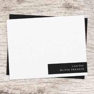 Carte De Correspondance Design moderne minimaliste simple noir et blanc