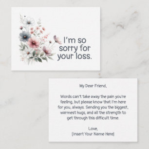 Carte De Correspondance Désolé Pour Votre Condolence De Sympathie Perdue