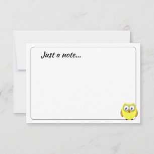 Carte De Correspondance Dessin animé de bébé chouette personnalisé juste u