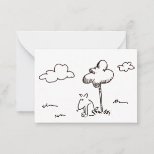 Carte De Correspondance Dessin de chien de dessin animé drôle sous un arbr