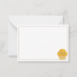 Carte De Correspondance Dessin mignon de muffin de maïs à bordure vierge