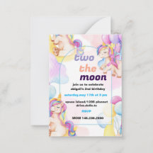Deux l'Invitation d'anniversaire de la Lune