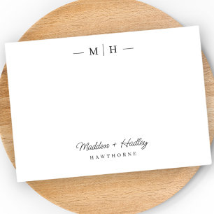 Carte De Correspondance Deux Monogrammes initiaux Élégant Papier à lettres