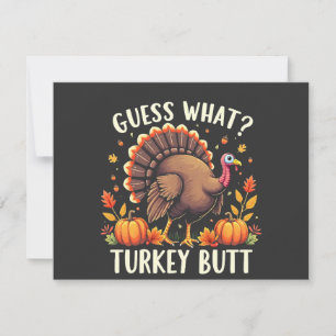 Carte De Correspondance Devinez quoi ? Fesse de dinde Thanksgiving drôle 