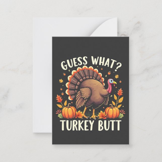Carte De Correspondance Devinez Quoi ? Turquie Mais Thanksgiving Drôle (Devant)