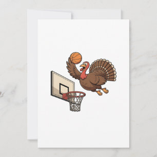 Carte De Correspondance Dinde de Thanksgiving Basket Dunking Drôle