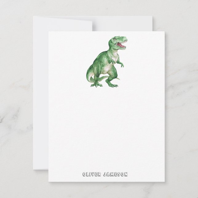 Carte De Correspondance Dinosaure de garçon (Devant)