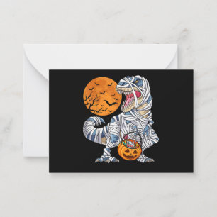 Carte De Correspondance Dinosaure Halloween T rex Momie Citrouille