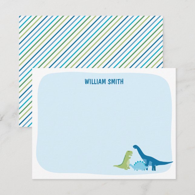 Carte De Correspondance Dinosaure personnalisé (Devant / Derrière)