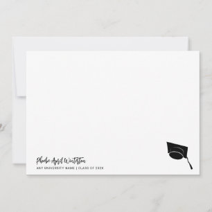 Carte De Correspondance Diplômé 2026 Typographie simple Casquette de diplô