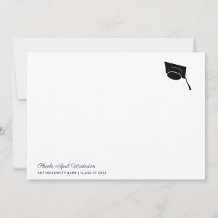 Carte De Correspondance Diplôme 2026 Typographie simple Casquette de diplô