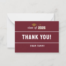 Carte De Correspondance Diplômé de Letterman Marron 