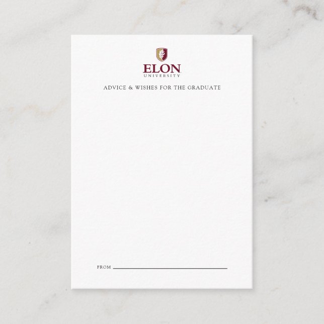 Carte De Correspondance Diplôme de l'Université Elon (Devant)
