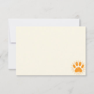 Carte De Correspondance Distressed Sunbeam Dog Paw Blank Cream Off White