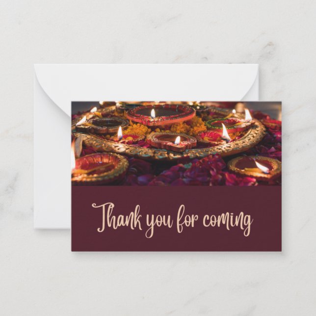 Carte De Correspondance Diwali Party - Merci pour venir (Devant)
