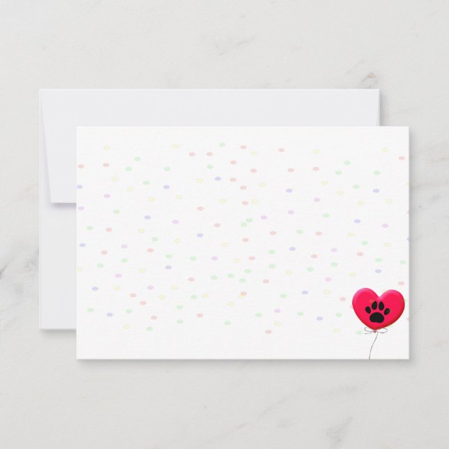 Carte De Correspondance Dog Party Dog Paw Confetti Drawing Blank (Devant)