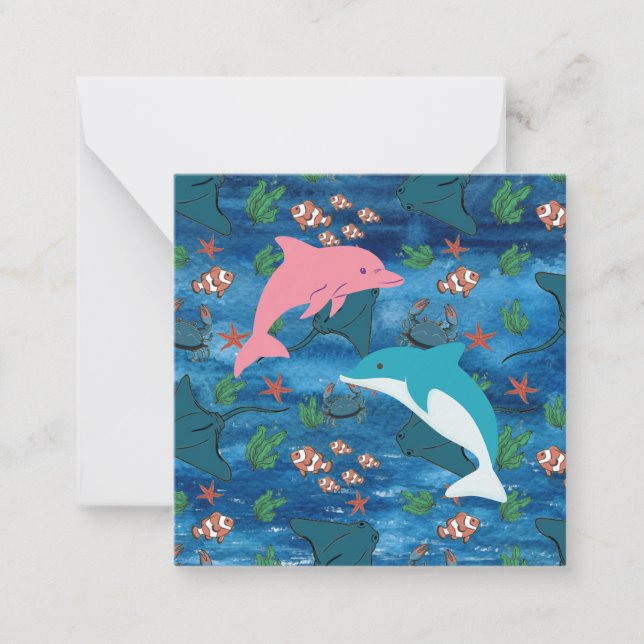 Carte De Correspondance Dolphins Ocean Life (Devant)