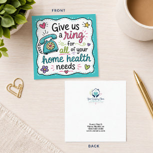 Carte De Correspondance Donnez-nous un logo de santé à domicile en forme d