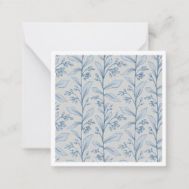 Carte De Correspondance Douce rêverie botanique - Art floral bleu et gris