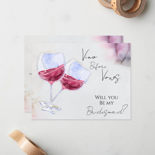 Carte De Correspondance Douche pour mariée (Devant/Arrière en situation)