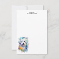 Doux Aquarelle Maltese Chien Merci personnalisé