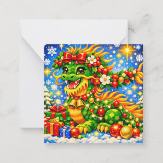 Carte De Correspondance Dragon de Noël★