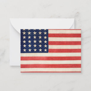 Carte De Correspondance Drapeau américain des étoiles vintages et des rayu