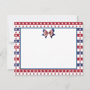 Carte De Correspondance Drapeau Américain Étoilé Bordure 4 Juillet