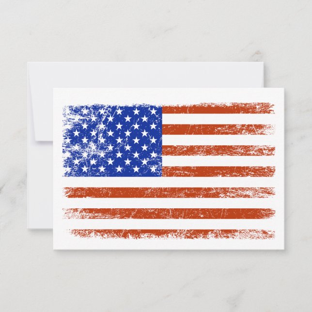 Carte De Correspondance Drapeau américain Grunge (Devant)