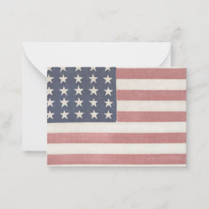 Carte De Correspondance Drapeau américain rustique Americana
