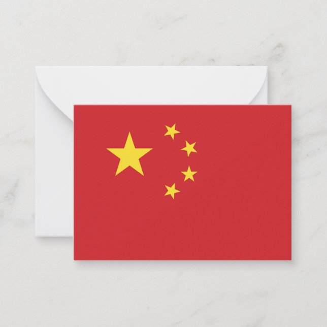 Carte De Correspondance Drapeau chinois (Devant)